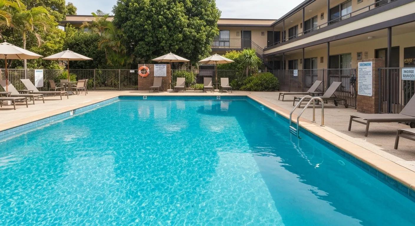 Outdoor swimming pool at Inglewood Motel providing relaxation and comfort