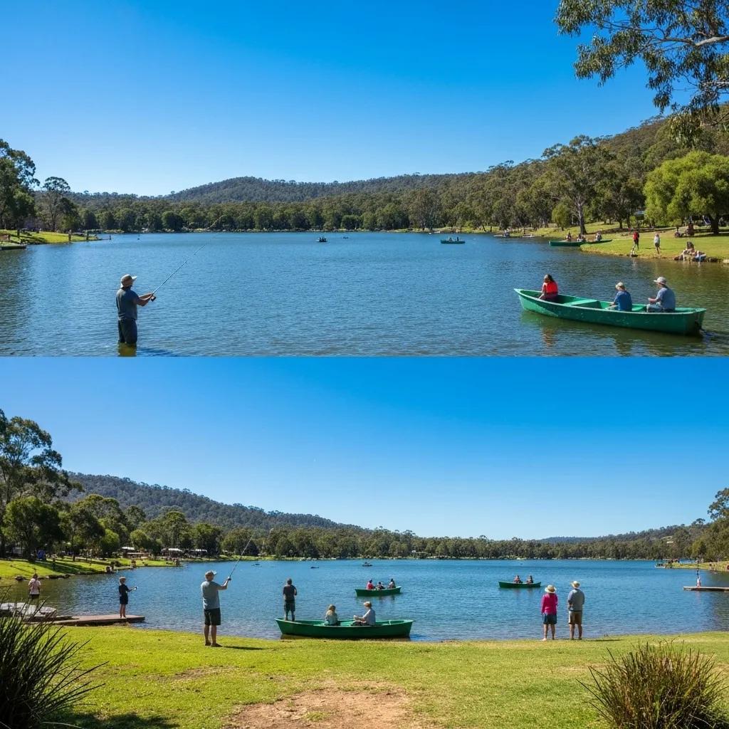 A beautiful view of Lake Coolmunda, showcasing its natural beauty and opportunities for outdoor activities